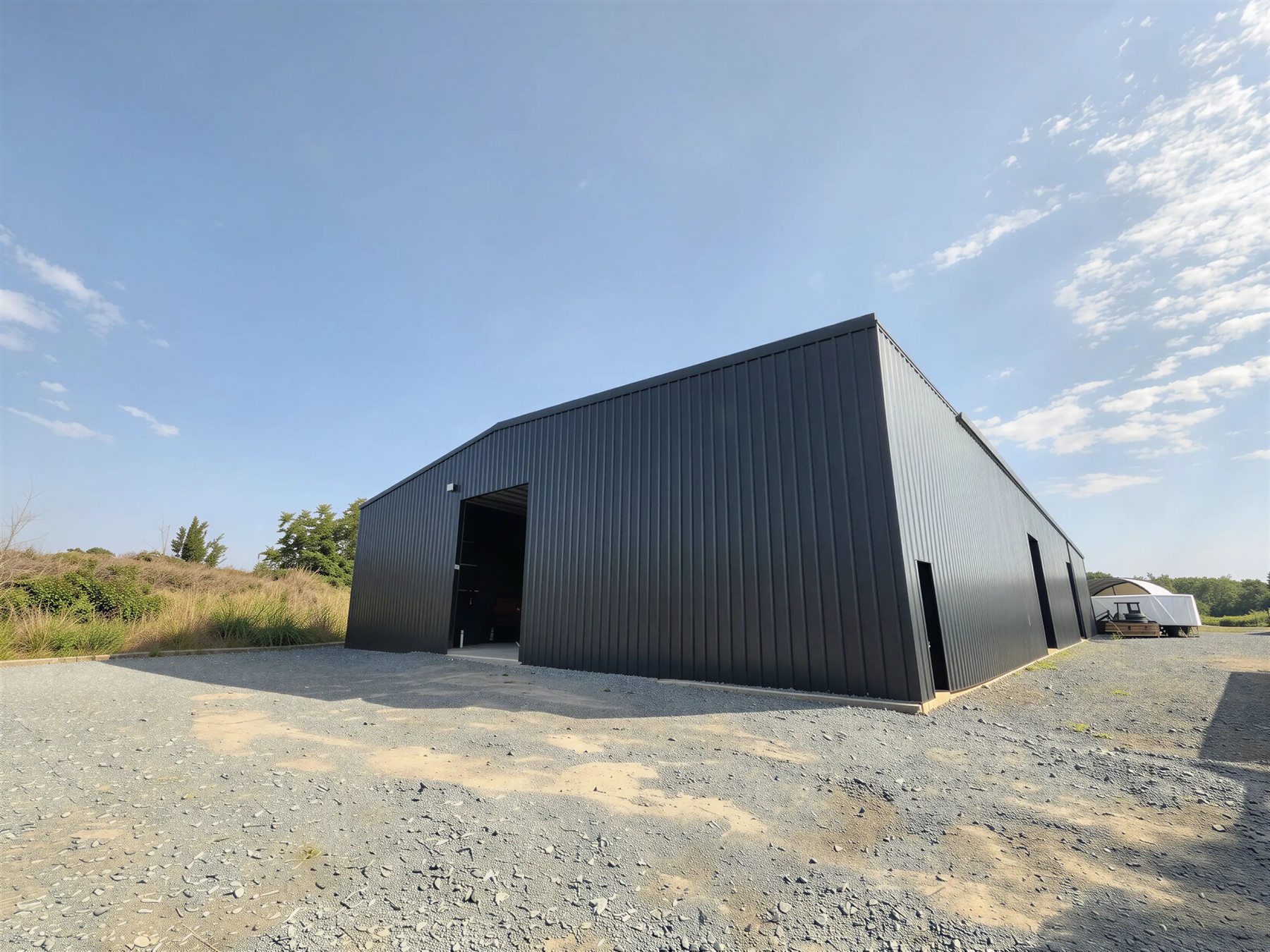 Steel watercraft storage building